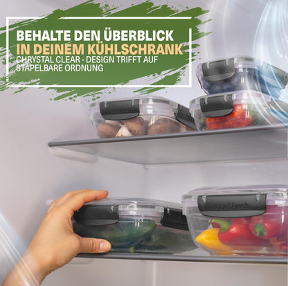 Viwares Frischhaltedosen 5er-Set Lock&fresh in Anthrazit – verschiedene Größen