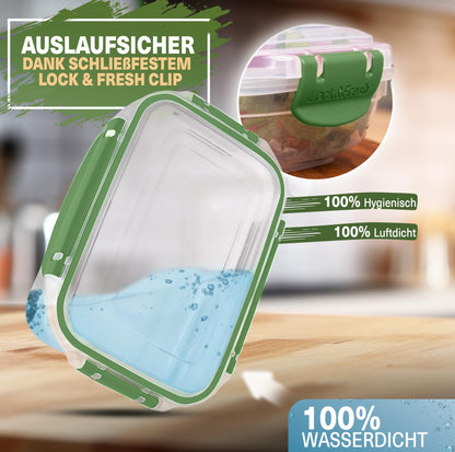 Viwares Frischhaltedosen 5er-Set Lock&fresh in Grün – verschiedene Größen