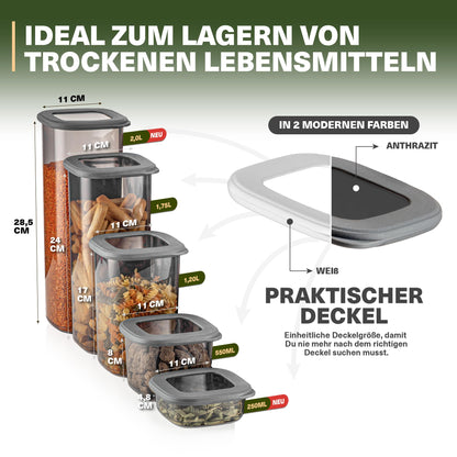 Viwares Vorratsdosen mit Deckel Luftdicht, 12er Vorratsbehälter Set BPA-Frei, Vorratsdose zur Müsli Mehl Aufbewahrung Küche, Praktische Organizer Küche, Frischhaltedosen für Lebensmittelaufbewahrung