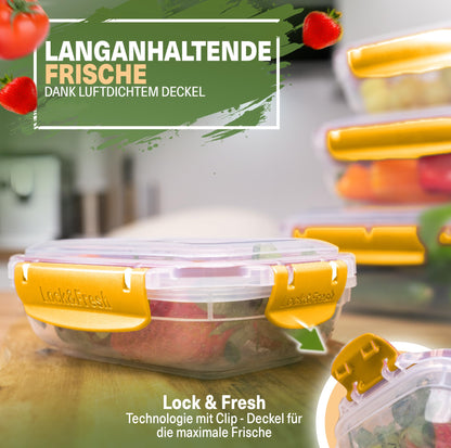 Viwares Frischhaltedosen 5er-Set Lock&fresh in Gelb – verschiedene Größen