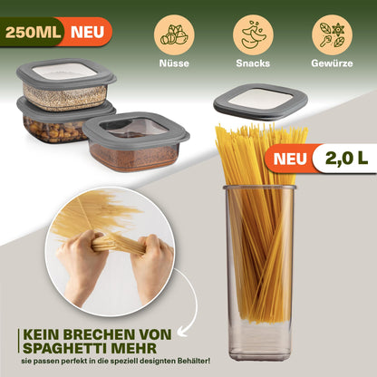 Viwares Vorratsdosen mit Deckel Luftdicht, 15er Vorratsbehälter Set BPA-Frei, Vorratsdose zur Müsli Mehl Aufbewahrung Küche, Praktische Organizer Küche, Frischhaltedosen für Lebensmittelaufbewahrung