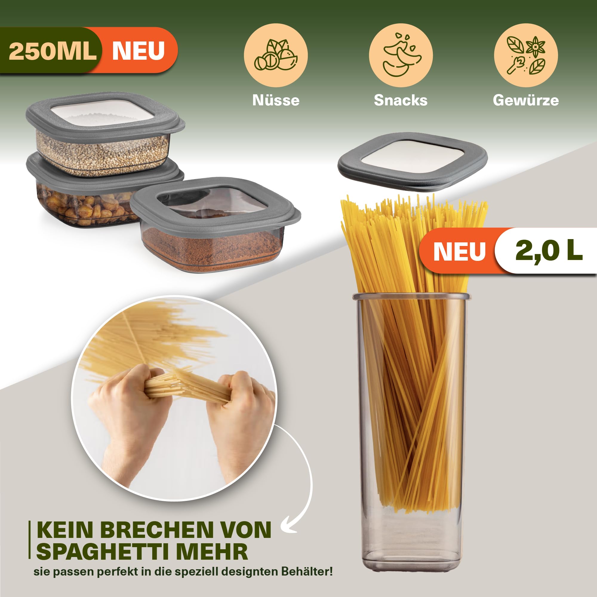 Viwares Vorratsdosen mit Deckel Luftdicht, 20er Vorratsbehälter Set BPA-Frei, Vorratsdose zur Müsli Mehl Aufbewahrung Küche, Praktische Organizer Küche, Frischhaltedosen für Lebensmittelaufbewahrung