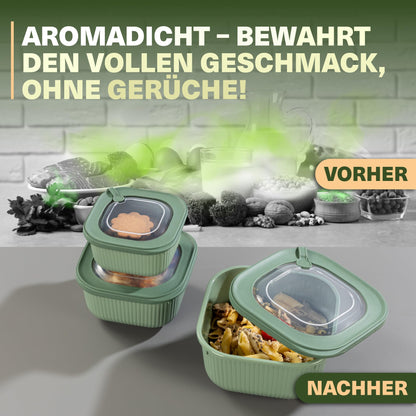 Viwares Frischhaltedosen im 6er Set mit Ventildeckel - Grün