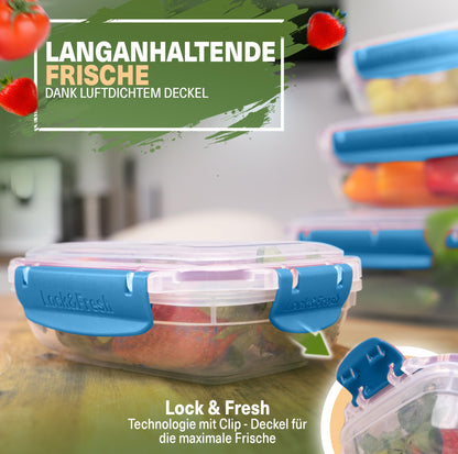 Viwares Frischhaltedosen 5er-Set Lock&fresh in Blau – verschiedene Größen