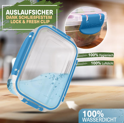 Viwares Frischhaltedosen 5er-Set Lock&fresh in Blau – verschiedene Größen