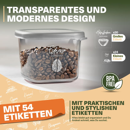 Viwares Vorratsdosen mit Deckel Luftdicht, 48er Vorratsbehälter Set BPA-Frei, Vorratsdose zur Müsli Mehl Aufbewahrung Küche, Praktische Organizer Küche, Frischhaltedosen für Lebensmittelaufbewahrung