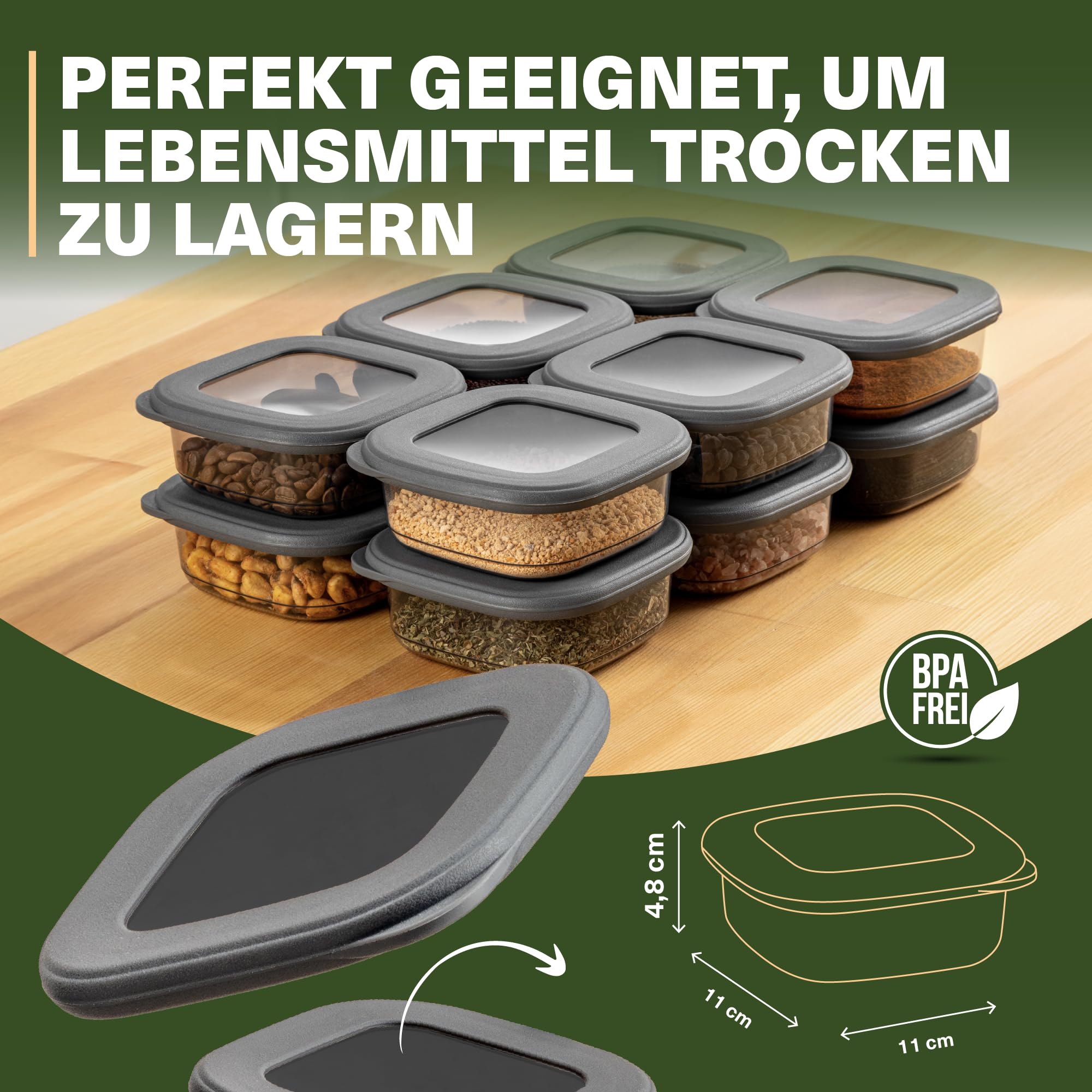 Viwares Vorratsdosen mit Deckel Luftdicht, 12er Vorratsbehälter Set BPA-Frei, Vorratsdose zur Müsli Mehl Aufbewahrung Küche, Praktische Organizer Küche, Frischhaltedosen für Lebensmittelaufbewahrung