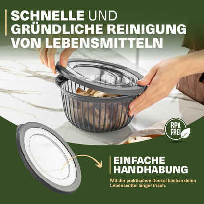 Viwares Schüssel-Set 3er mit Deckel – 1, 2, 3 L Grau