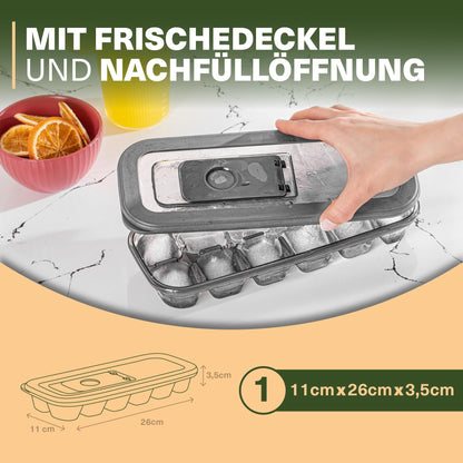 Eiswürfelformen 4er-Set mit Deckel