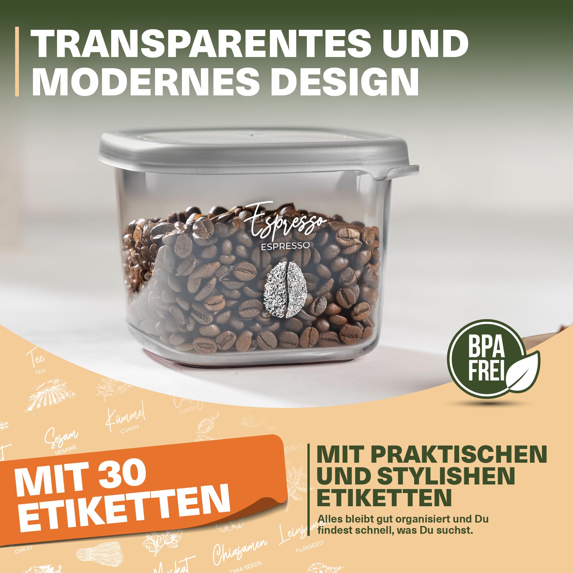 Viwares Vorratsdosen mit Deckel Luftdicht, 20er Vorratsbehälter Set BPA-Frei, Vorratsdose zur Müsli Mehl Aufbewahrung Küche, Praktische Organizer Küche, Frischhaltedosen für Lebensmittelaufbewahrung