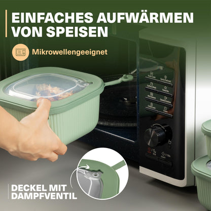 Viwares Frischhaltedosen im 3er Set mit Ventildeckel - Grün