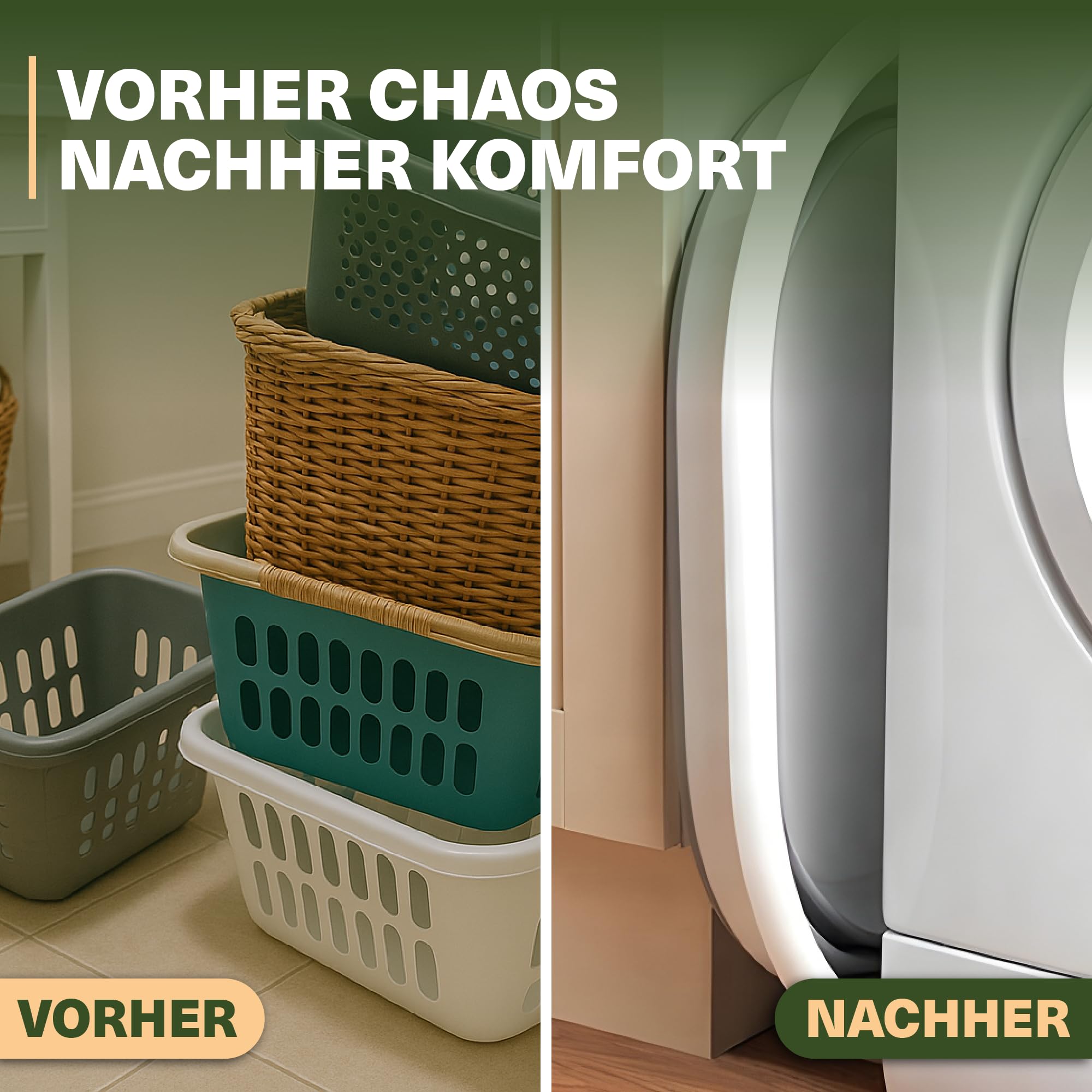 Wäschekorb 25 L faltbar – 2er Set