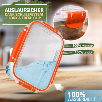 Viwares Frischhaltedosen 5er-Set Lock&fresh in Orange – verschiedene Größen