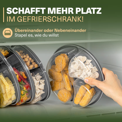 Viwares Frischhaltedosen-Set 6er mit Fächern – Meal Prep und Lunchboxen Rund