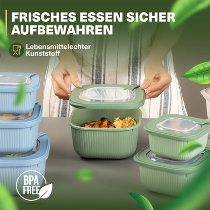 Viwares Frischhaltedosen im 3er Set mit Ventildeckel - Grün