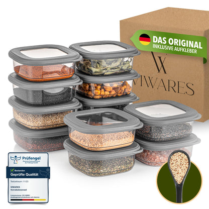 Viwares Vorratsdosen mit Deckel Luftdicht, 12er Vorratsbehälter Set BPA-Frei, Vorratsdose zur Müsli Mehl Aufbewahrung Küche, Praktische Organizer Küche, Frischhaltedosen für Lebensmittelaufbewahrung