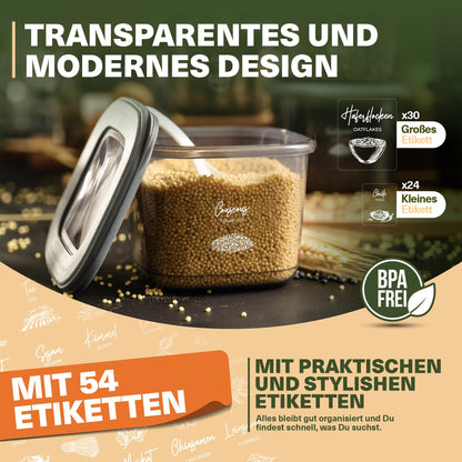 Viwares Vorratsdosen mit Deckel Luftdicht, 42er Vorratsbehälter Set BPA-Frei, Vorratsdose zur Müsli Mehl Aufbewahrung Küche, Praktische Organizer Küche, Frischhaltedosen für Lebensmittelaufbewahrung