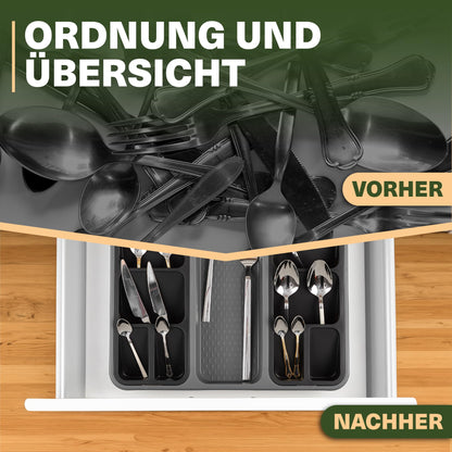 Viwares Besteckkasten Groß für die Schublade – 3 Fächer