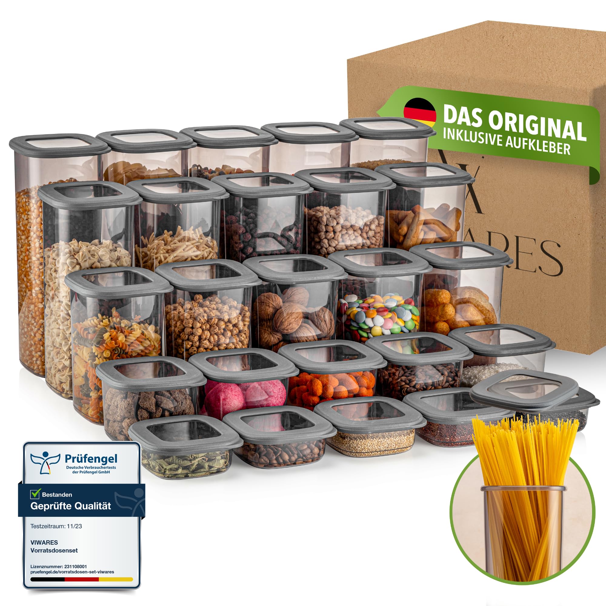 Viwares Vorratsdosen mit Deckel Luftdicht, 25er Vorratsbehälter Set BPA-Frei, Vorratsdose zur Müsli Mehl Aufbewahrung Küche, Praktische Organizer Küche, Frischhaltedosen für Lebensmittelaufbewahrung