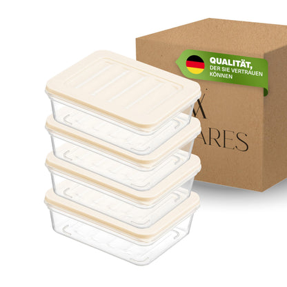 Gefrierdosen-Set 4er 600 ml – Beige