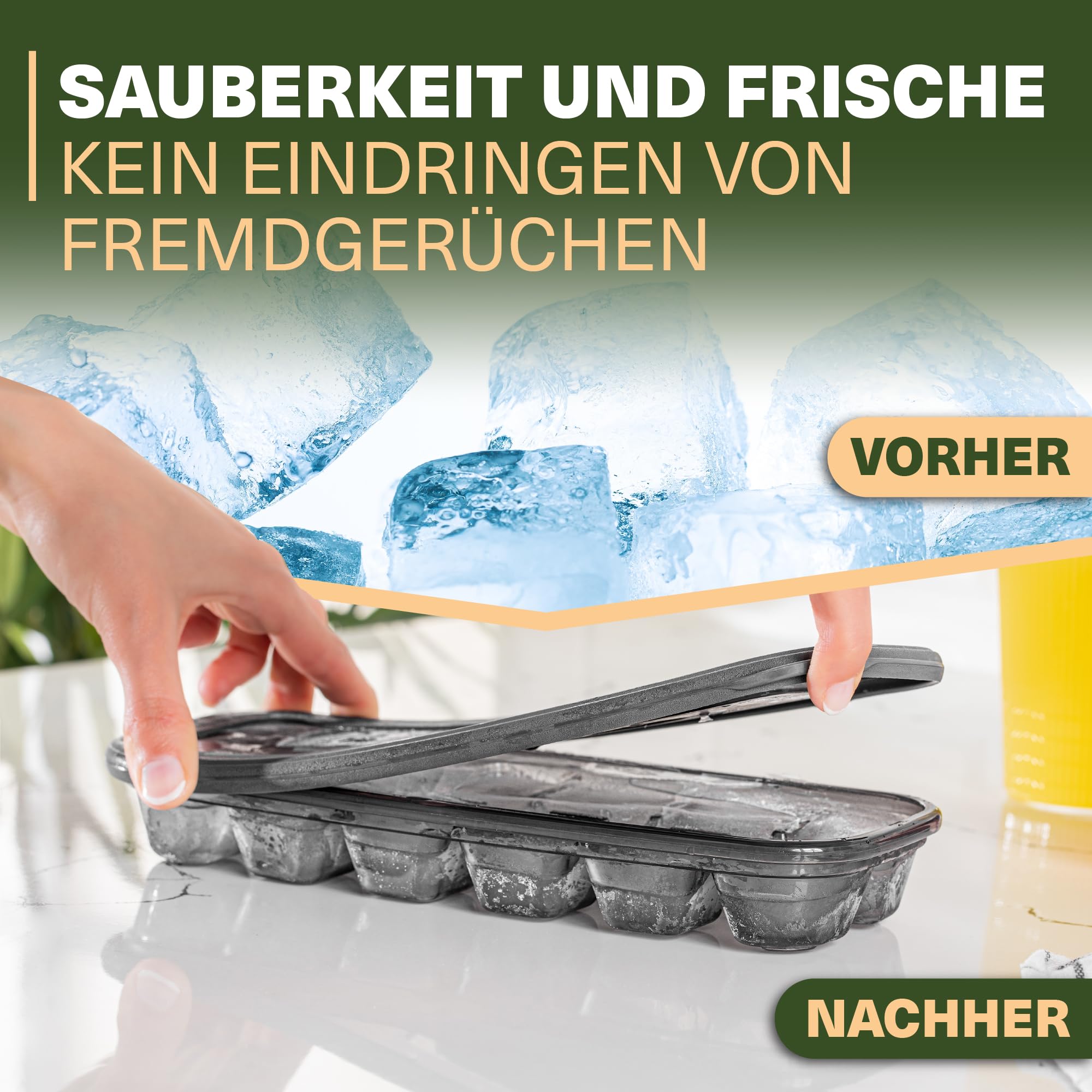 Eiswürfelformen 4er-Set mit Deckel