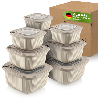 Viwares Frischhaltedosen im 9er Set mit Ventildeckel - Beige