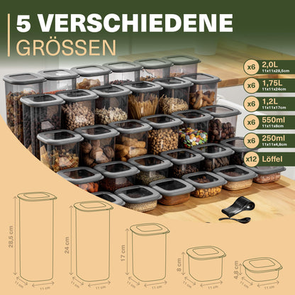 Viwares Vorratsdosen mit Deckel Luftdicht, 42er Vorratsbehälter Set BPA-Frei, Vorratsdose zur Müsli Mehl Aufbewahrung Küche, Praktische Organizer Küche, Frischhaltedosen für Lebensmittelaufbewahrung