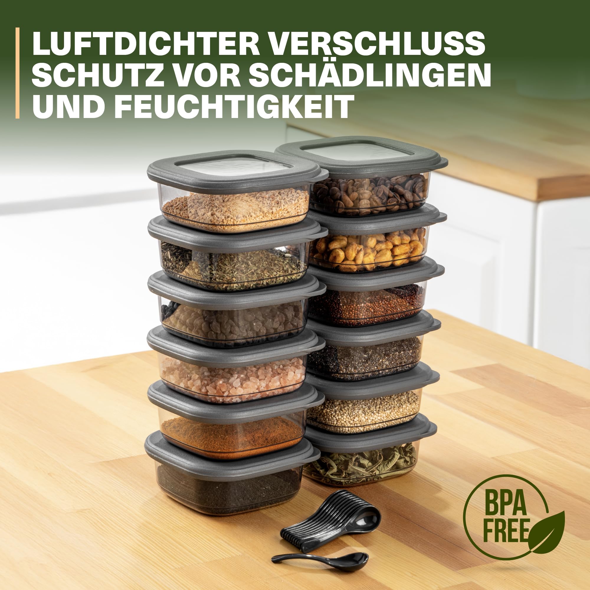 Viwares Vorratsdosen mit Deckel Luftdicht, 12er Vorratsbehälter Set BPA-Frei, Vorratsdose zur Müsli Mehl Aufbewahrung Küche, Praktische Organizer Küche, Frischhaltedosen für Lebensmittelaufbewahrung