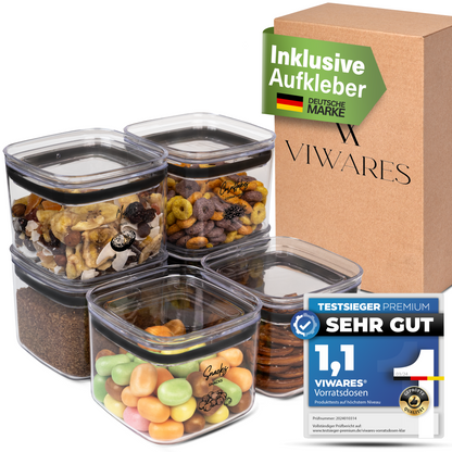 Viwares Vorratsdosen 6er Set - SERIE CRYSTAL