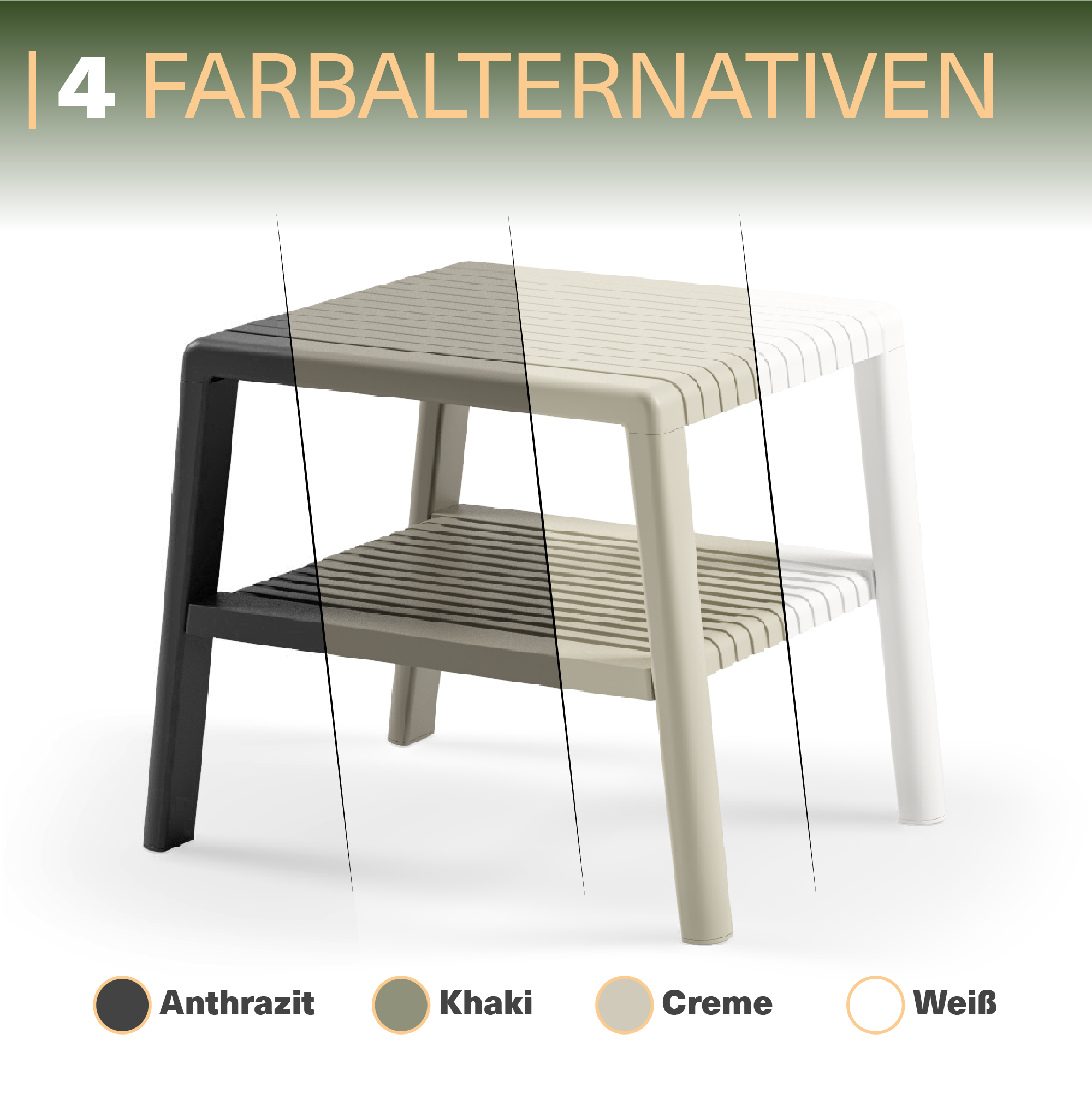 Viwares Kunststofftisch für Garten und Balkon Anthrazit