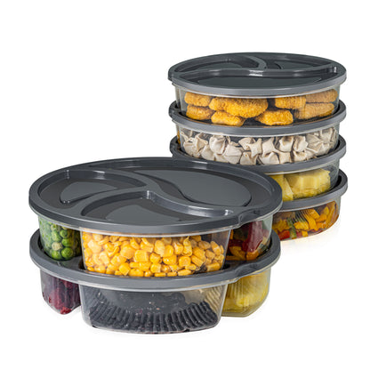 Viwares Meal Prep-Set 6er mit Fächern - Rund