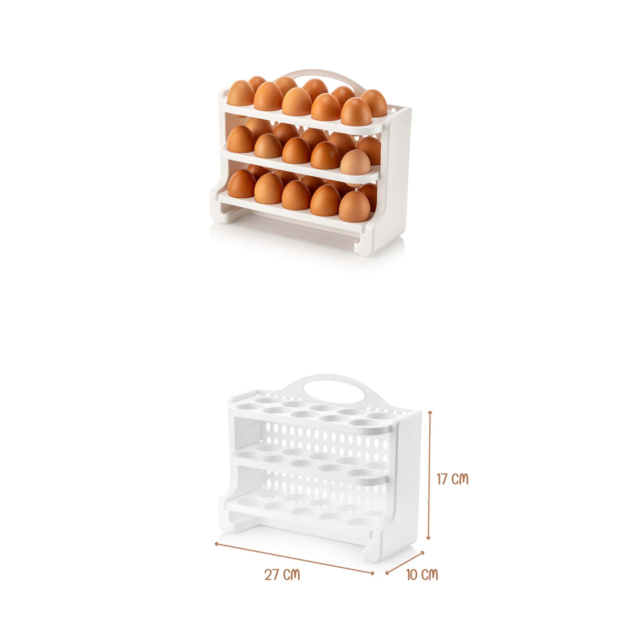 Viwares Eierhalter 3-lagig mit 30 Fächern