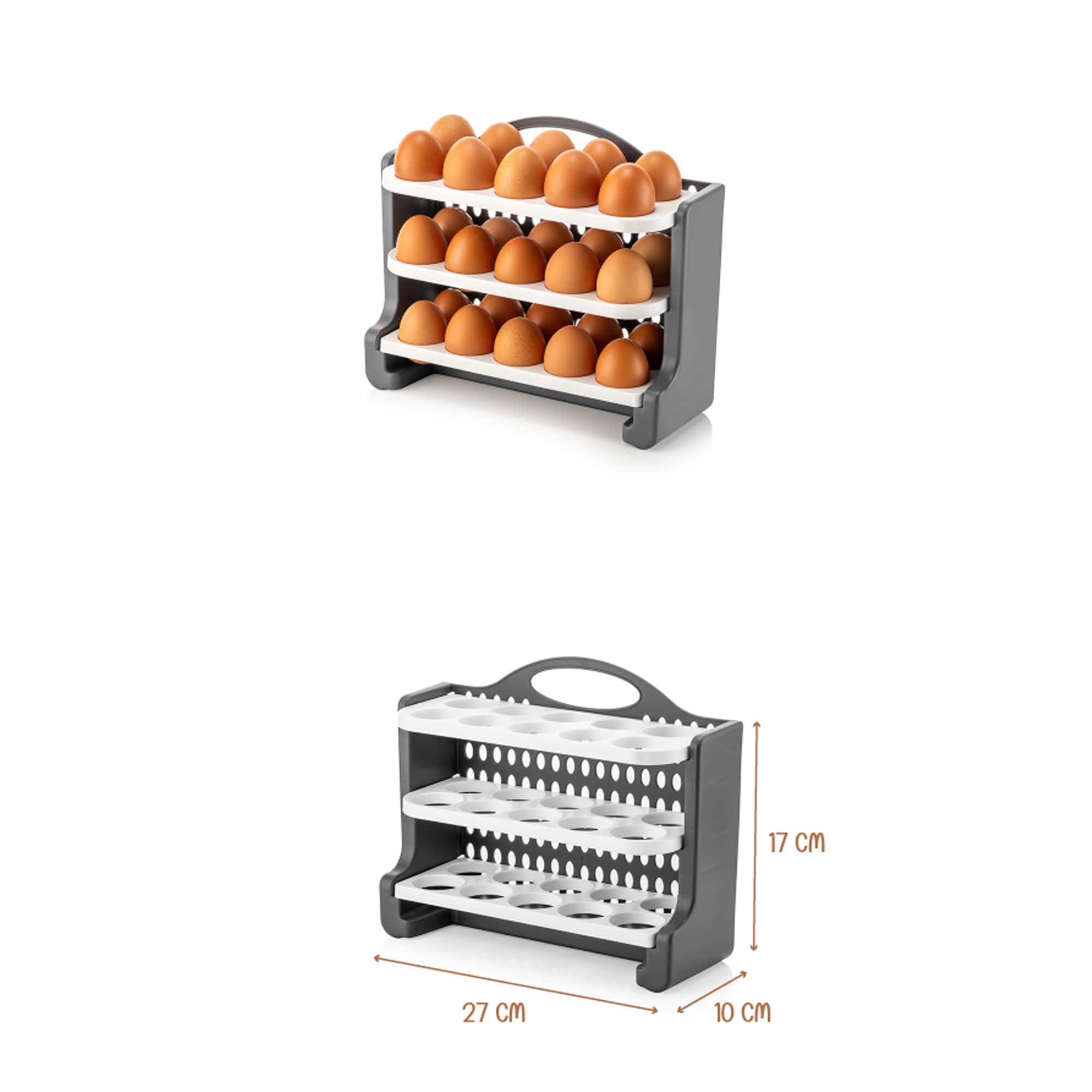 Viwares Eierhalter 3-lagig mit 30 Fächern