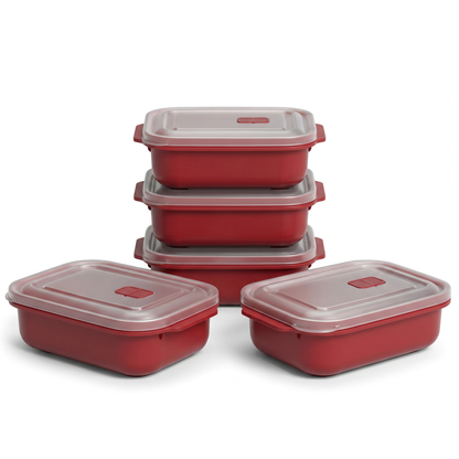 Viwares HeatnGo Lunchbox 1300 ml - 5er Set, weisser Hintergrund