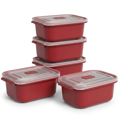 Viwares HeatnGo Lunchbox 2000 ml - 5er Set, weisser Hintergrund