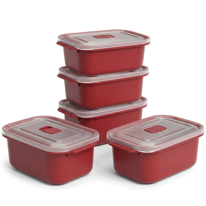 Viwares HeatnGo Lunchbox 1000 ml - 5er Set, weisser Hintergrund