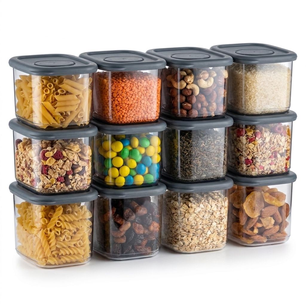 FOLY Vorratsdosen-Set 12er 0,55 L – Anthrazit