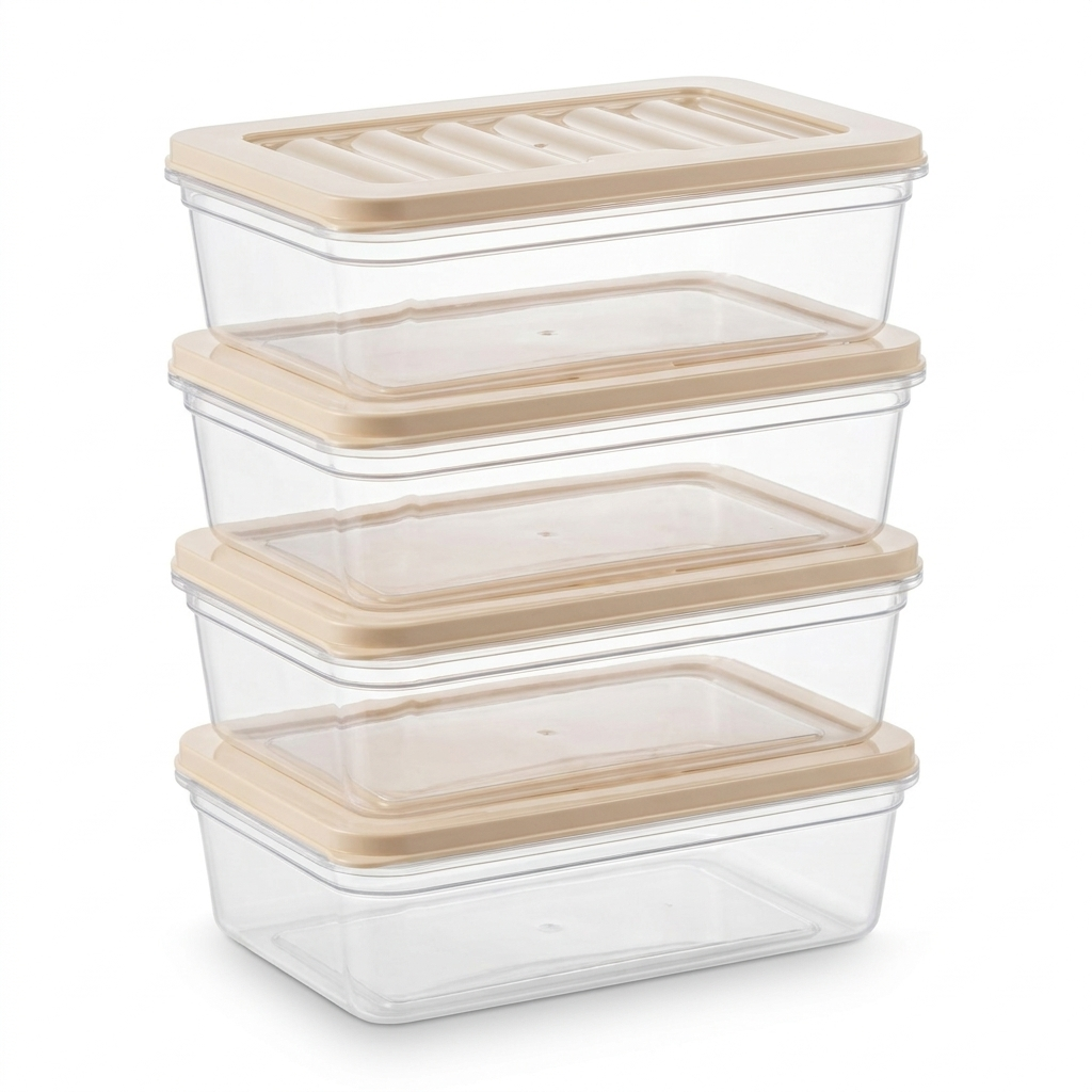 Gefrierdosen-Set 4er 600 ml – Beige