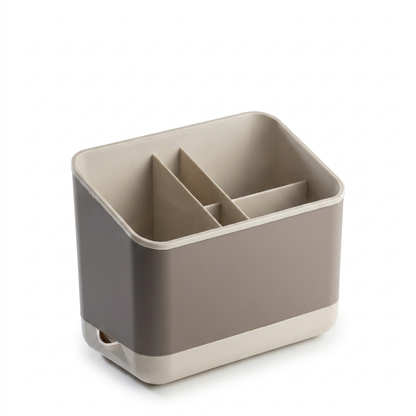 Besteckkorb mit Abtropfsieb 5 Fächer – Beige