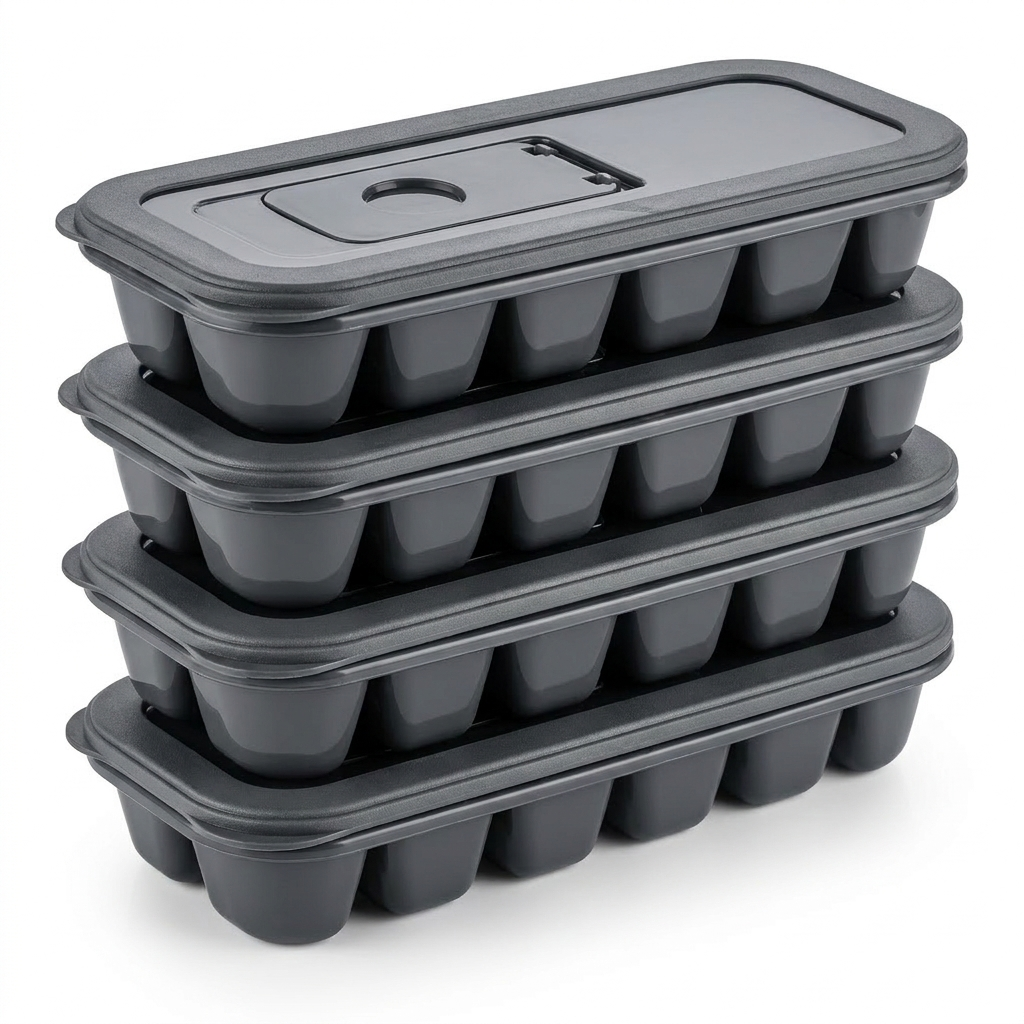 Eiswürfelformen 4er-Set mit Deckel