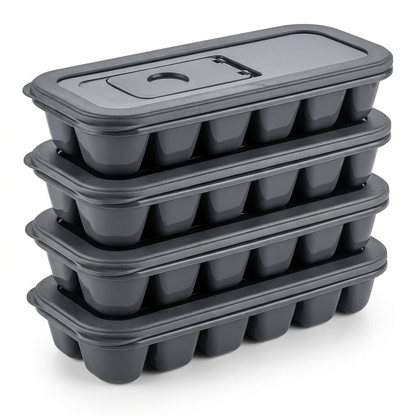 Eiswürfelformen 4er-Set mit Deckel
